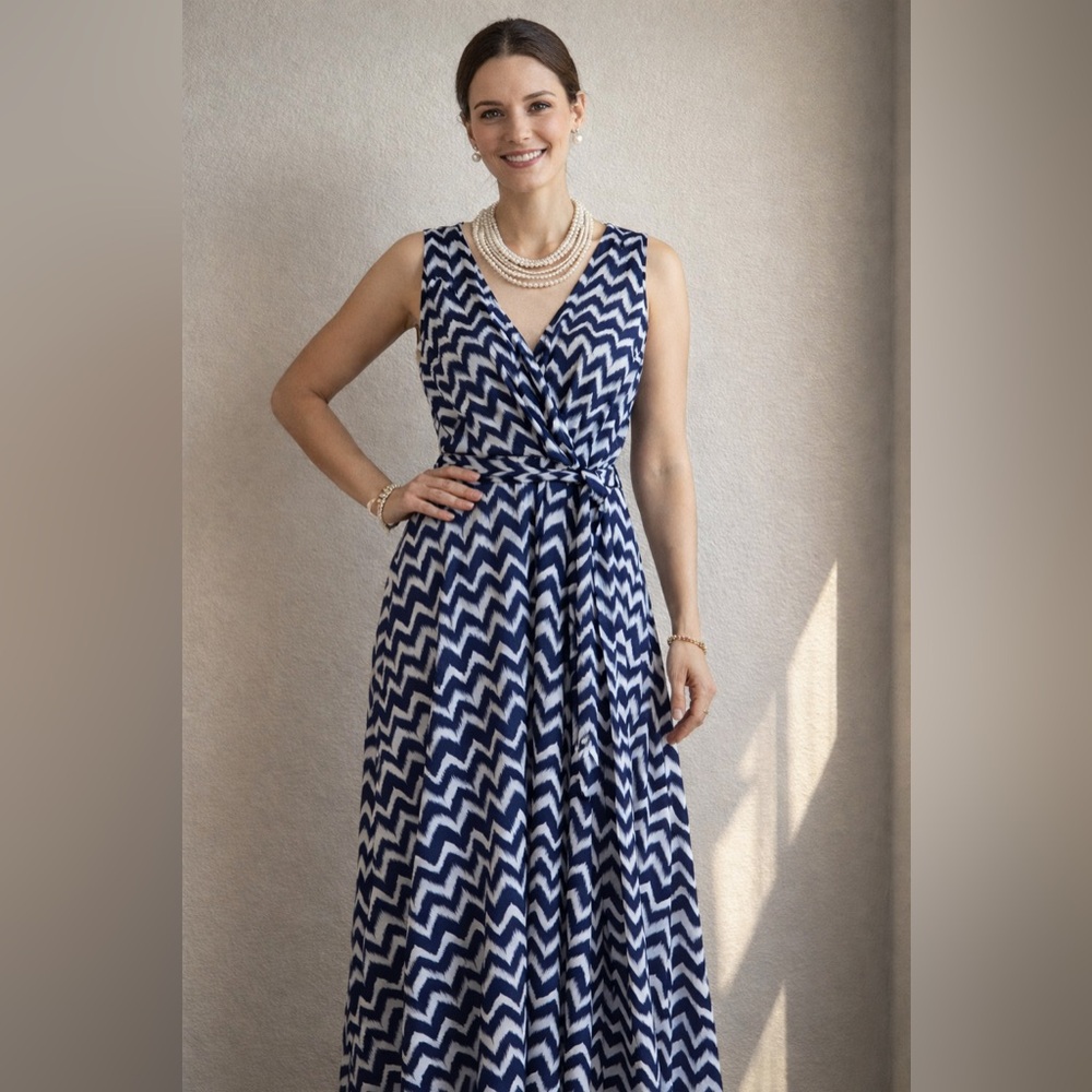 Sleeveless Wrap Dress with Belt
